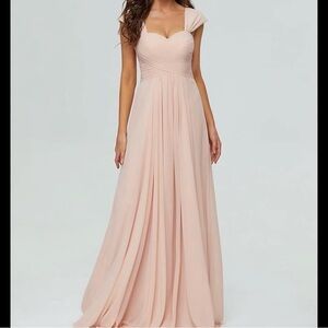 David's Bridal Blush Maxi Dress